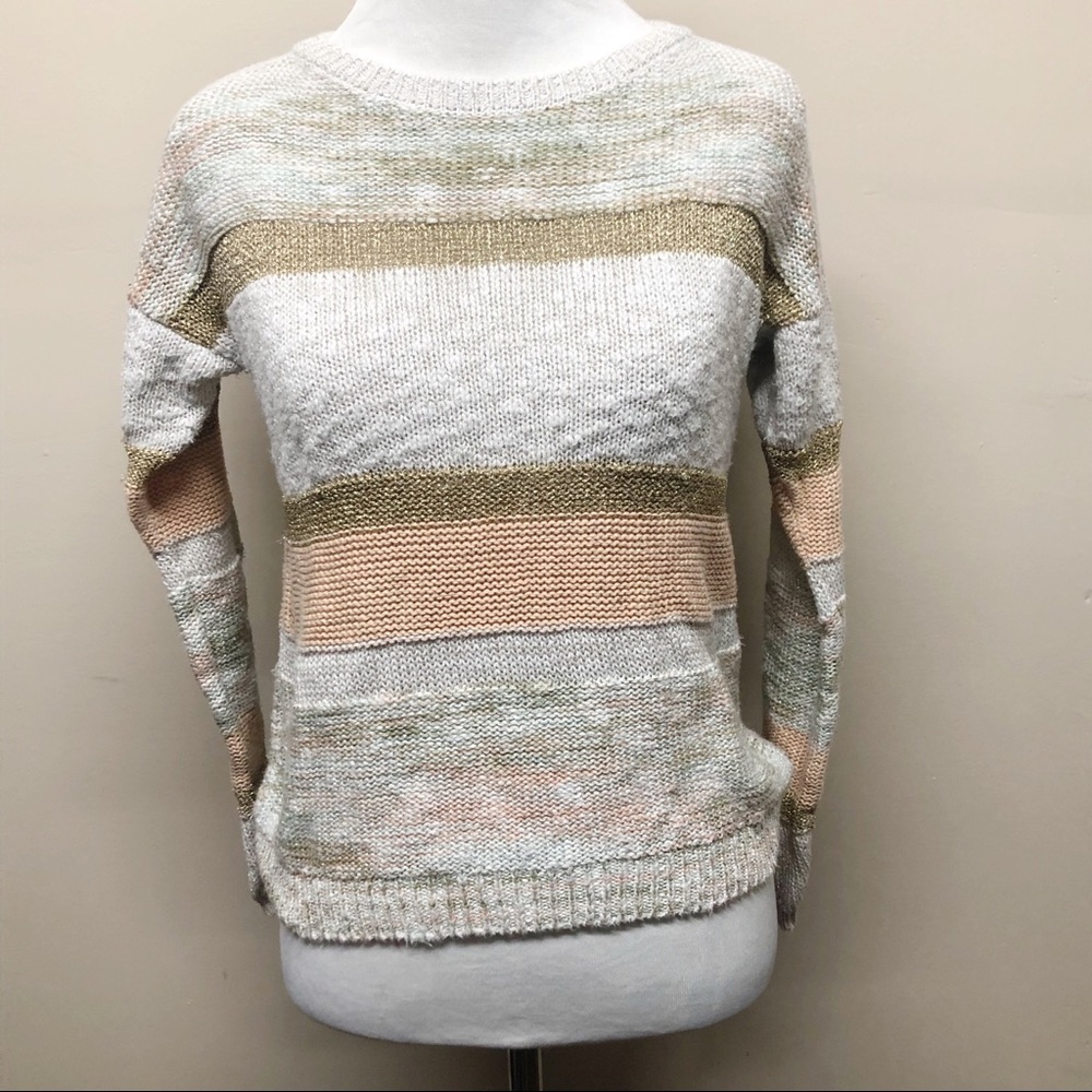 Jolt Shimmery Rose Gold Holiday Sweater Size Small